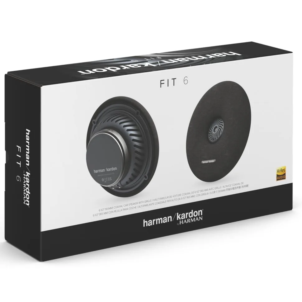 White and black audio device or controller with two circular dials against black background.