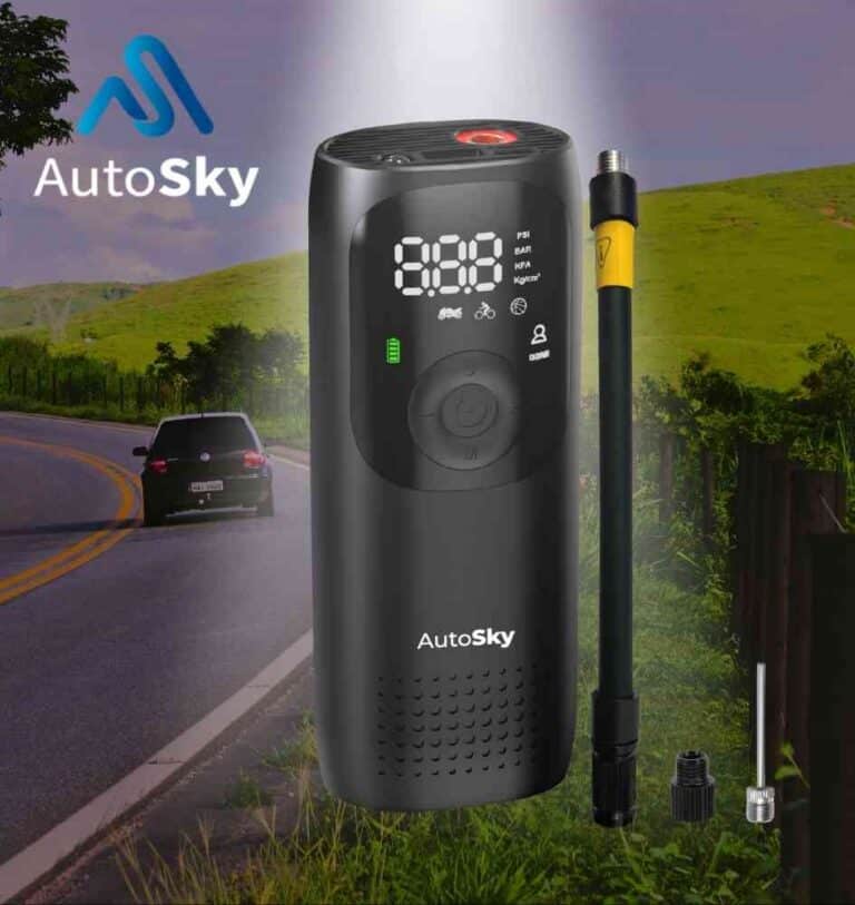 AutoSky draagbare bandenpomp met zaklamp