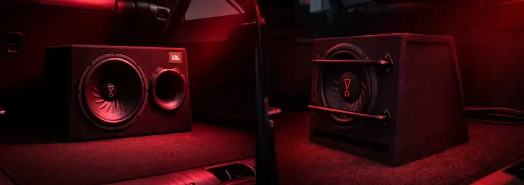 4. JBL BassPro 12 placed in spacious trunk, emphasis on deep and palpable bass